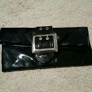 Black buckle clutch